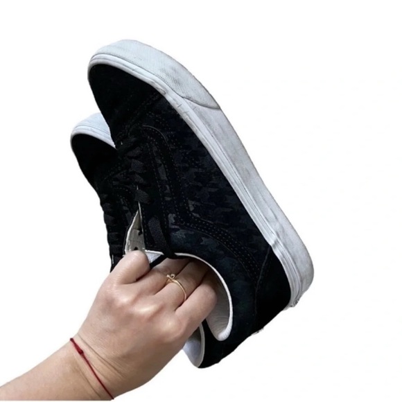 VANS Houndstoothembs Old School Black Sneakers Size 7 - Picture 10 of 13